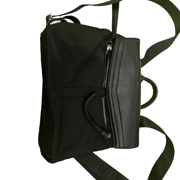 EUC Botkier Blk Faux Leather and Canvas Backpack great commuter bag Nylon straps - Picture 5 of 6